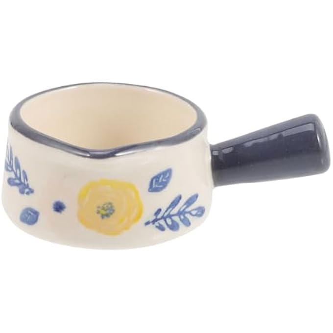 Alipis Ceramic Sauce Cup With Single Handle Heatproof Mini Pan For Sauces Condiments Side Dishes Easy To Clean Kitchen Accessory 35 Inch By 24 Inch - Image 1
