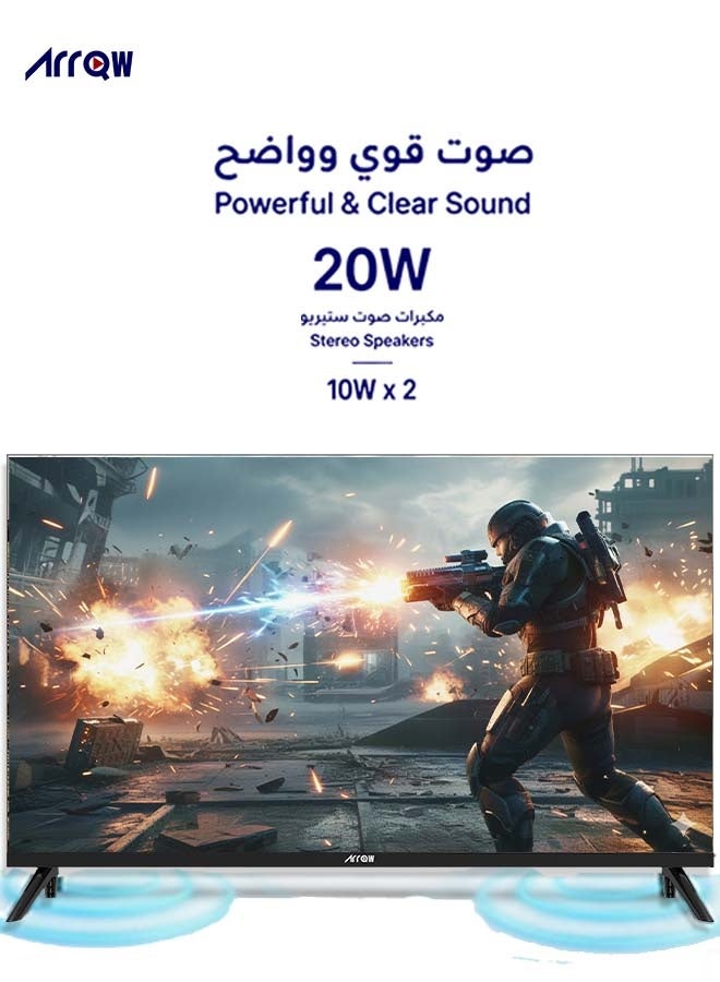 ARRQW 43 Inch Smart QLED TV Full HD Android 14 | 1920×1080 Resolution | Built-in Wi-Fi | Screen Casting | 2 HDMI | 2 USB | HDMI ARC/eARC | Netflix| Youtube| Prime Video | Black | Model RO-43LPSQ - Image 3