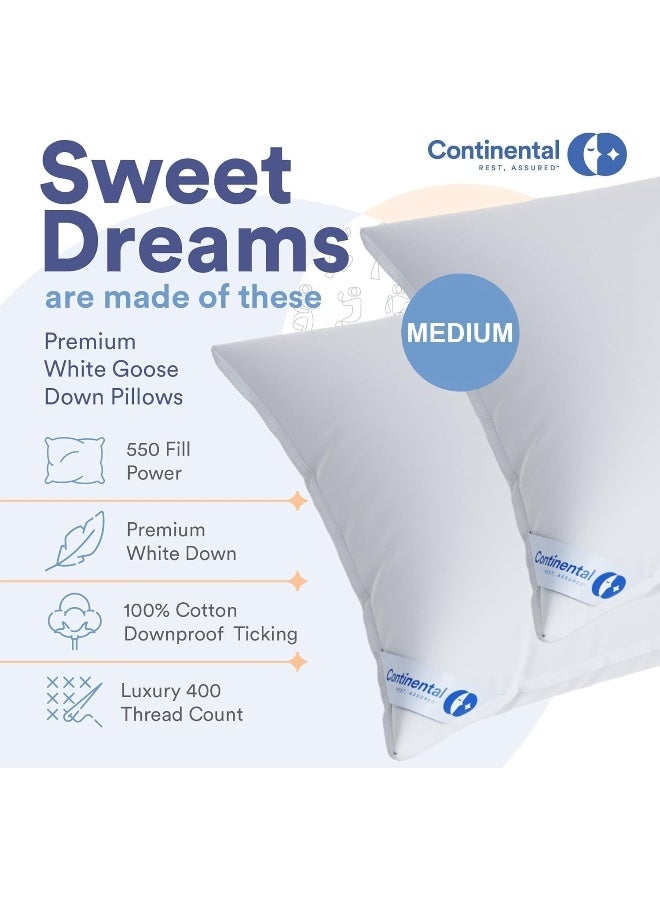 Continental Bedding Continental Bedding Soft White Goose Down Pillow RDS Certified Cotton Pillow USA Made Soft Down Pillows for Sleeping  - Image 3