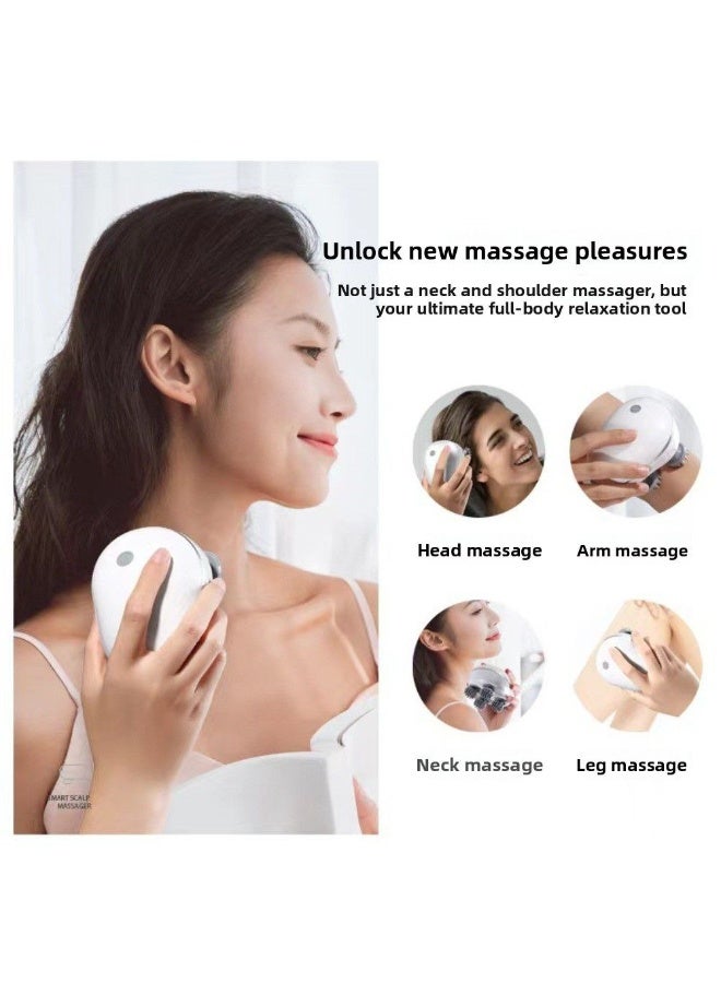 "Smart Electric Scalp & Neck Massager – 4 Silicone Heads with 84 Massage Nodes – IPX7 Waterproof & Rechargeable – For Hair Growth & Stress Relief.(Random colors )" - Image 2
