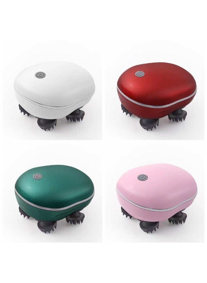 "Smart Electric Scalp & Neck Massager – 4 Silicone Heads with 84 Massage Nodes – IPX7 Waterproof & Rechargeable – For Hair Growth & Stress Relief.(Random colors )" - Image 1