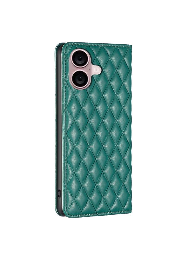 اس-توب جراب هاتف iPhone 16 Plus من الجلد المغناطيسي بتصميم شبكي ماسي - Image 4