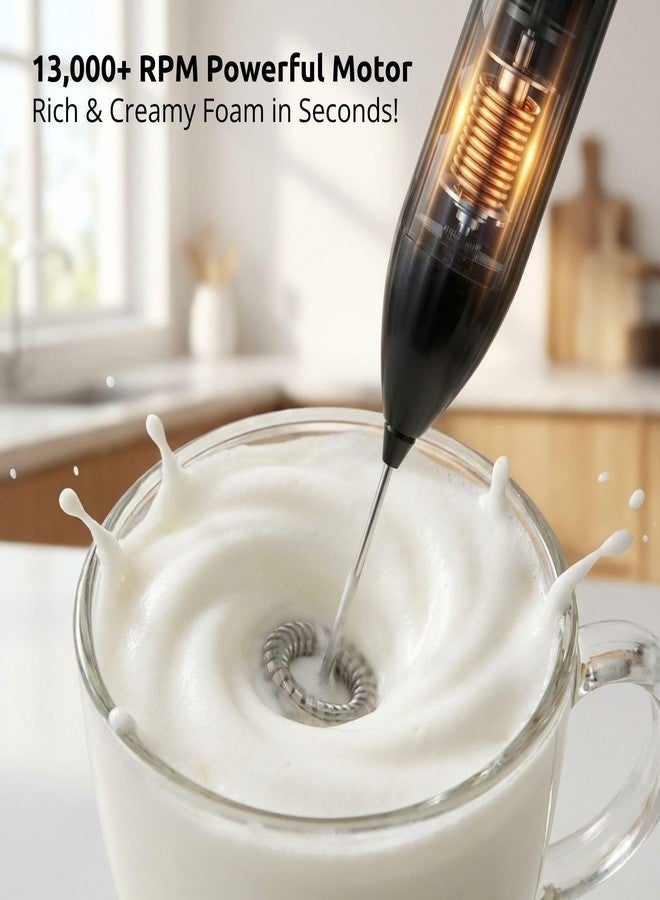 REIDEA 2 Pack Electric Coffee Frother with Storage Stand, Dual Whisk Heads for Foaming & Mixing, Handheld Milk Foam Maker for Hot Chocolate & Frappe, AA Battery Operated (Not Included), REIDEA M3 - Image 2