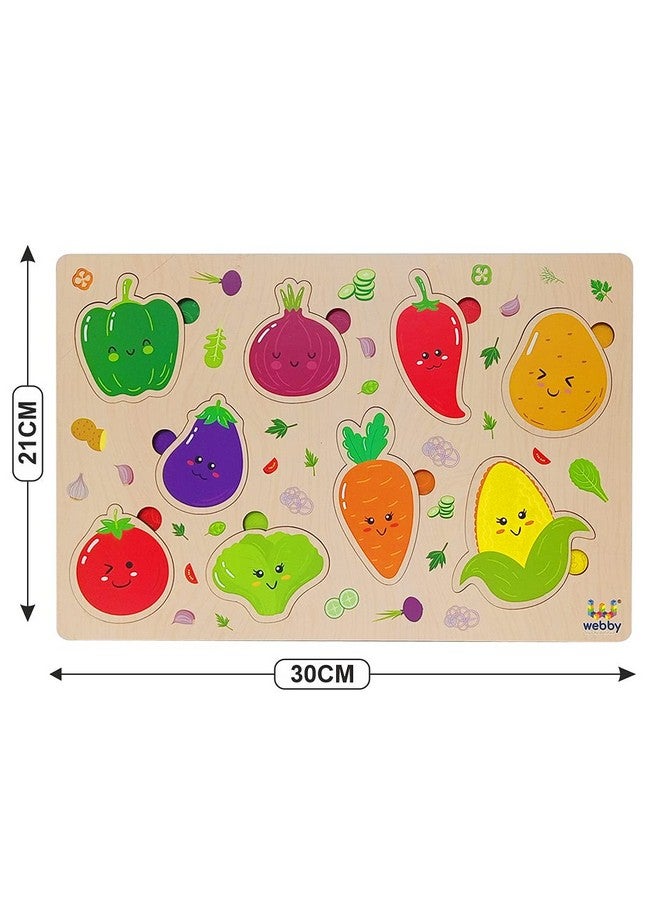 Webby Wooden Educational Vegetables Puzzle For Kids - Image 4