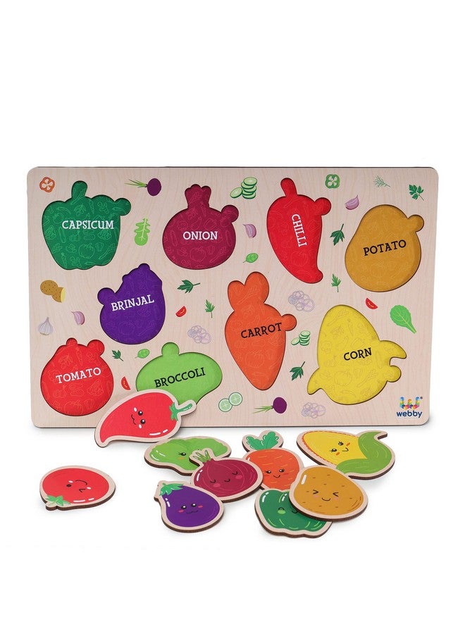 Webby Wooden Educational Vegetables Puzzle For Kids - Image 2