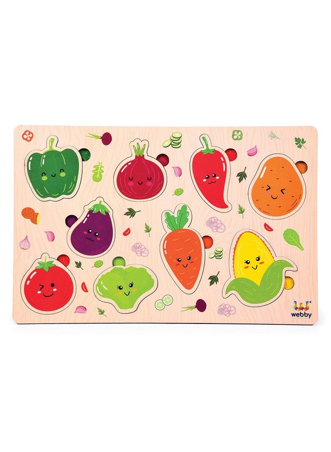 Webby Wooden Educational Vegetables Puzzle For Kids - Image 1