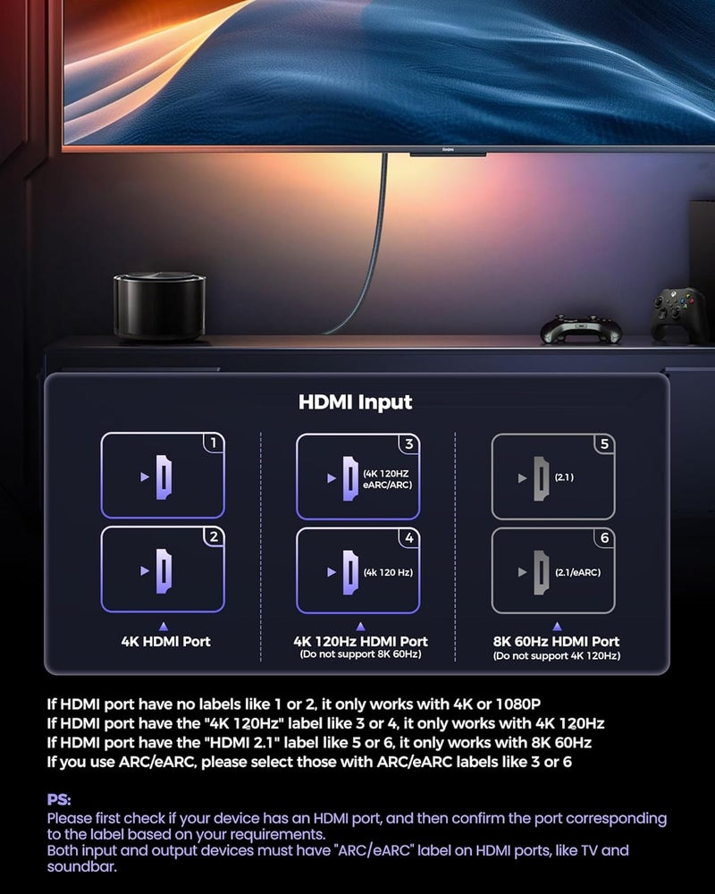 Silkland Certified HDMI 2.1 Cable, 8K@60Hz, 4K@240Hz, Ultra High Speed 48Gbps, 6.6ft - Image 3