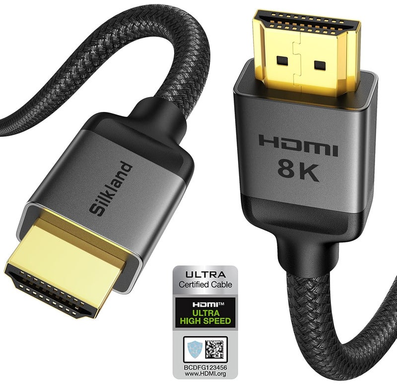 Silkland Certified HDMI 2.1 Cable, 8K@60Hz, 4K@240Hz, Ultra High Speed 48Gbps, 6.6ft - Image 1