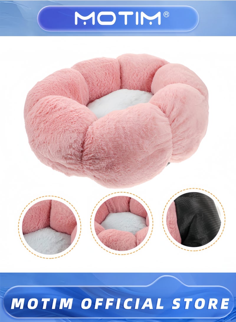 موتيم سرير دافئ للحيوانات الأليفة على شكل زهرة للكلاب والقطط، وسادة مريحة للاستخدام الداخلي، مادة ناعمة، سرير شتوي للحيوانات الأليفة - Image 4