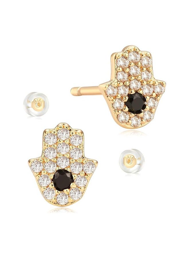 Mevecco Women Earrings Gold Stud 14K Gold Filled Small Simple Handmade Hypoallergenic Everyday Jewelry - Image 1