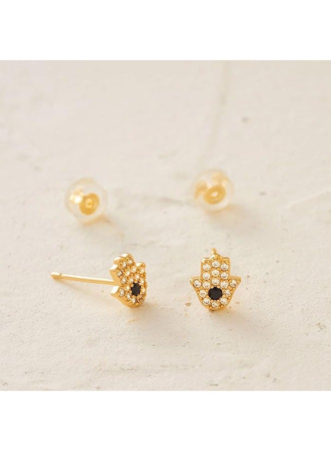 Mevecco Women Earrings Gold Stud 14K Gold Filled Small Simple Handmade Hypoallergenic Everyday Jewelry - Image 5