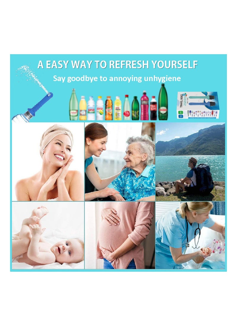 RATSAW - 2 Pcs Portable Bidet for Toilet Universal Travel Bidet Spray for Pregnant Woman Baby Wholesome Health Personal Hand Wash Pump for Hemorrhoids Outdoor Hotel Blue Green - Image 1