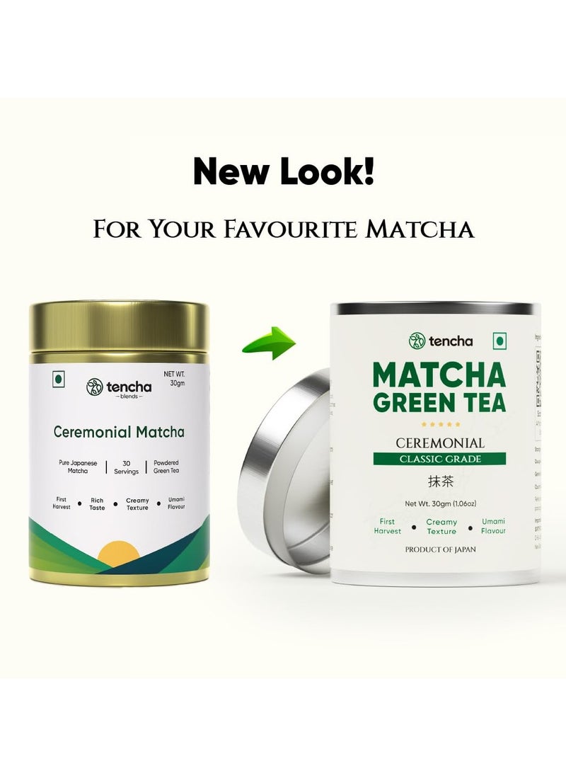 Tencha - ceremonial matcha tea 100 percent pure super premium grade japanese matcha green tea powder free spoon vegan tested for radiation 30gms - Image 1