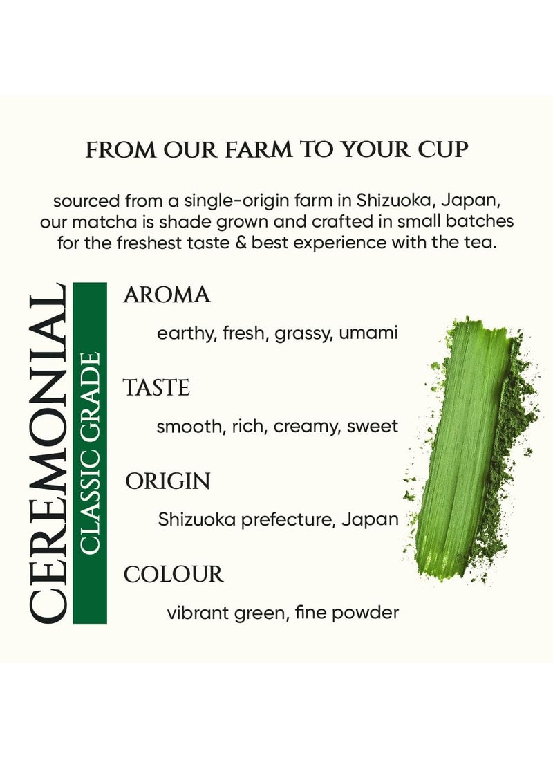 Tencha - ceremonial matcha tea 100 percent pure super premium grade japanese matcha green tea powder free spoon vegan tested for radiation 30gms - Image 1