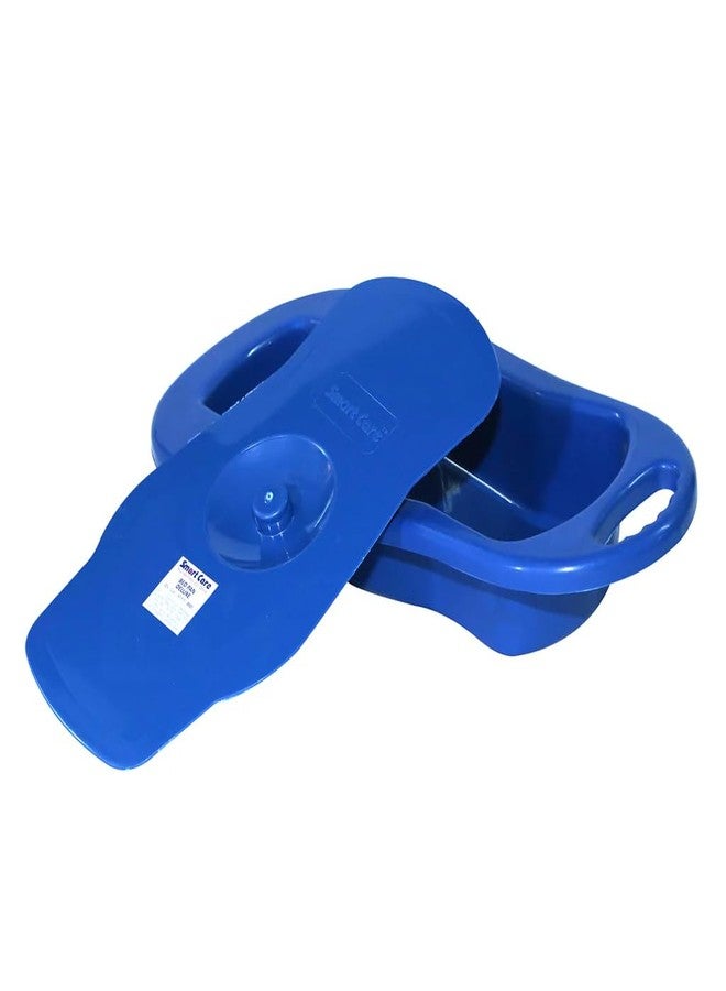TenTabs Unisex Polypropylene Bed Pan with Lid | Unisex Adult Bedpan for Patients, Elderly & Post-Surgery Use | Reusable Medical Bedpan (Blue) - Image 3