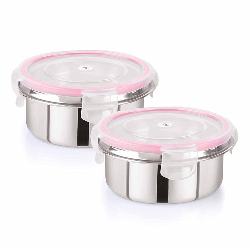 Foliam Leak Proof Click and Seal Lock Stainless Steel StorageAir Tight Tiffin ContainerLunch Container with lid Tumbler 2 250ml - Image 1