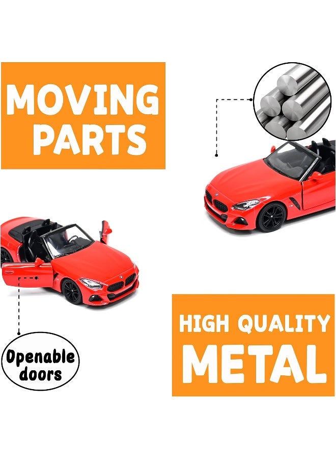 Kinsmart سيارة لعبة بي إم دبليو Z4 قابلة للتحويل بمقياس 1:34 مع أبواب قابلة للفتح وآلية سحب للخلف من المعدن المصبوب - Image 4