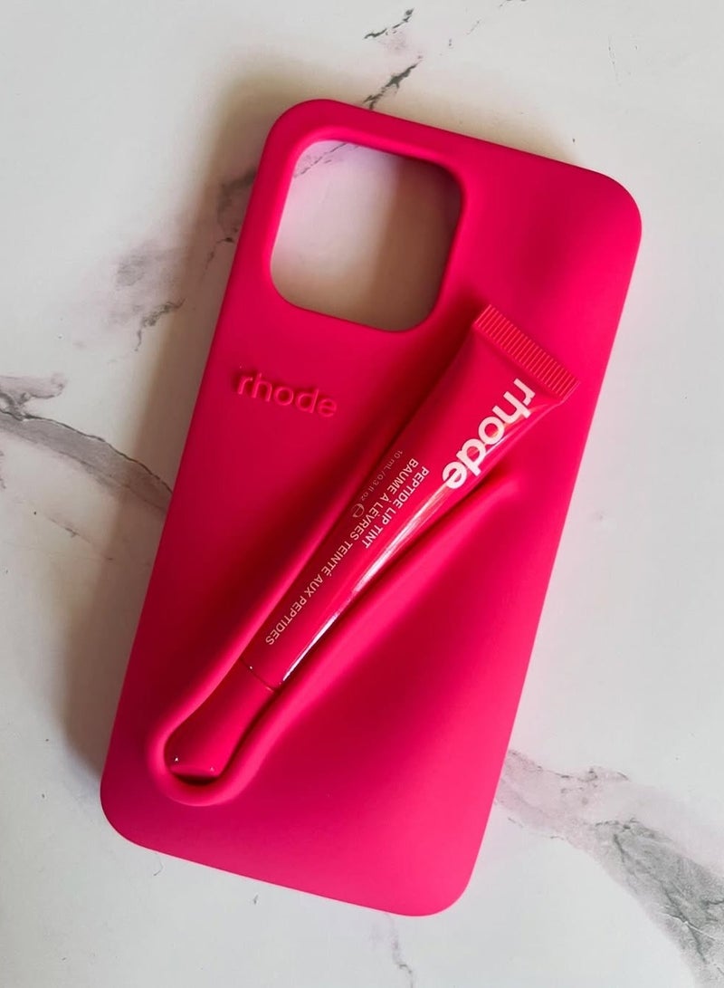 rhode Peptide Lip Gloss Phone Case for iPhone 16 Pro Max Tint (Espresso) + Summer Lip Glaze Stylish iPhone 16 Pro Max Cover for Women Girls  - Image 4
