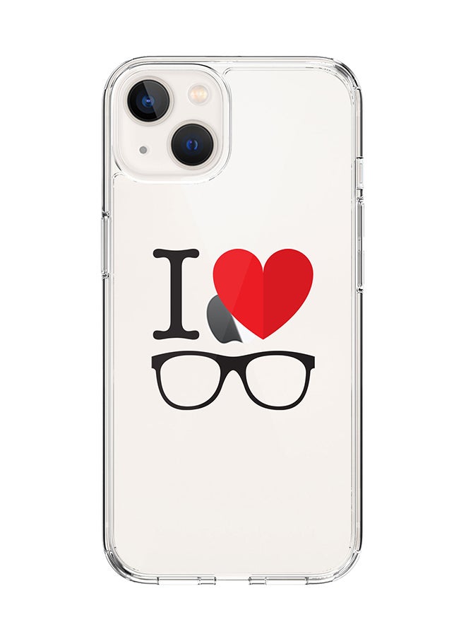 Stylizedd Classic Clear Case for Apple iPhone 15 Hybrid Soft Case Flexible Edges Anti Drop TPU PC Gel Thin Transparent Cover [ Designed for Apple iPhone 15 ] - I Love Glasses  - Image 1