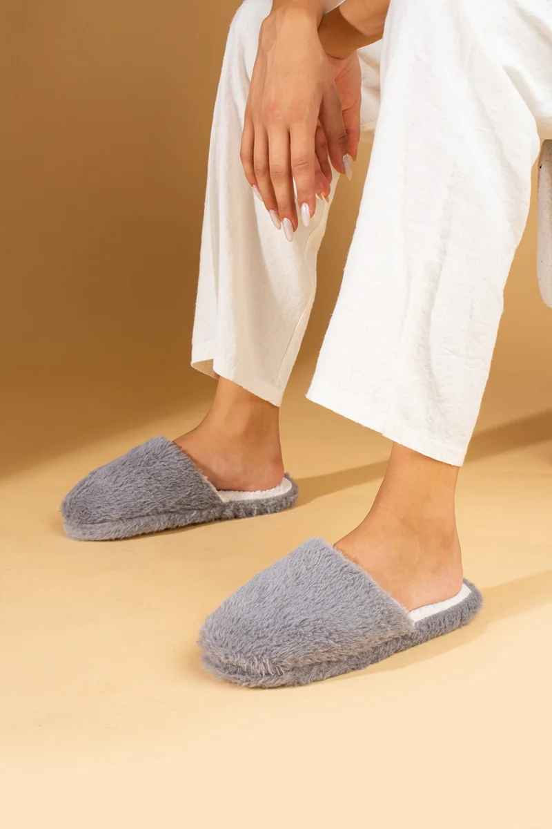 Pembe Potin Pink Potin Flexible Sole Inside Out Plush Fleece Women's Home Slippers CK-360-23
