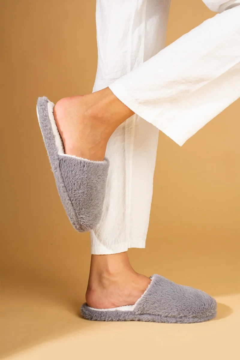 Pembe Potin Pink Potin Flexible Sole Inside Out Plush Fleece Women's Home Slippers CK-360-23