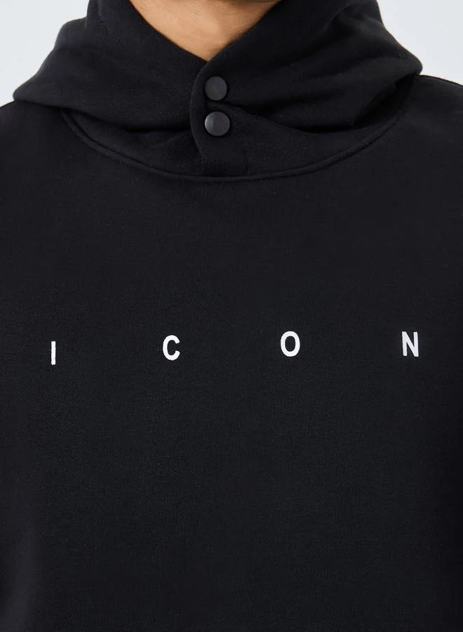 ستايلي هودي فليس واسع بطبعة كتابة