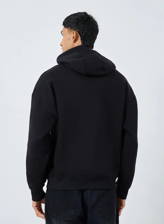 ستايلي هودي فليس واسع بطبعة كتابة