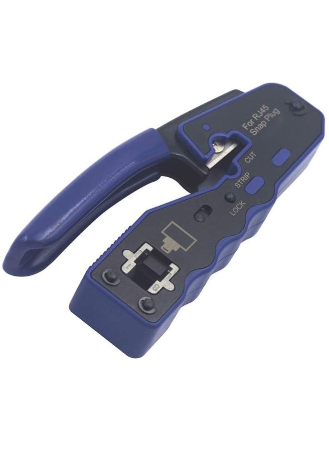 GJ670BL RJ45 Pass Through Ethernet Crimping Tool for Cat5, Cat6, Cat7 - Includes Stripping & Cutting Features  - Image 1