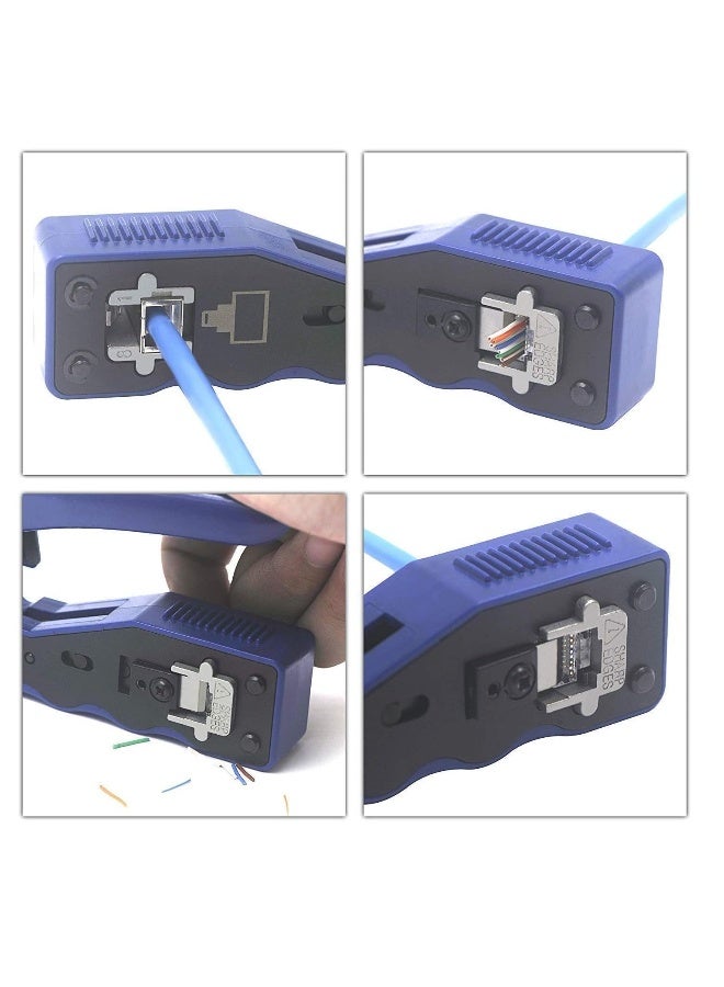 GJ670BL RJ45 Pass Through Ethernet Crimping Tool for Cat5, Cat6, Cat7 - Includes Stripping & Cutting Features  - Image 2