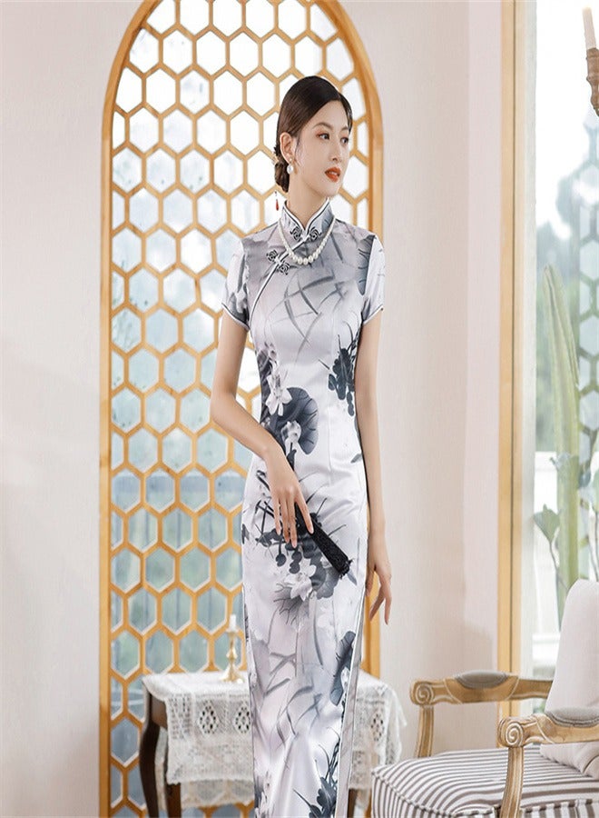 Loquat Short Sleeved And Long Style Lnk Dyed Lotus Flowers  - Image 1