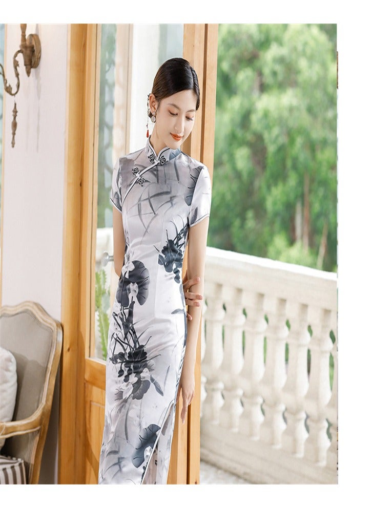 Loquat Short Sleeved And Long Style Lnk Dyed Lotus Flowers  - Image 4