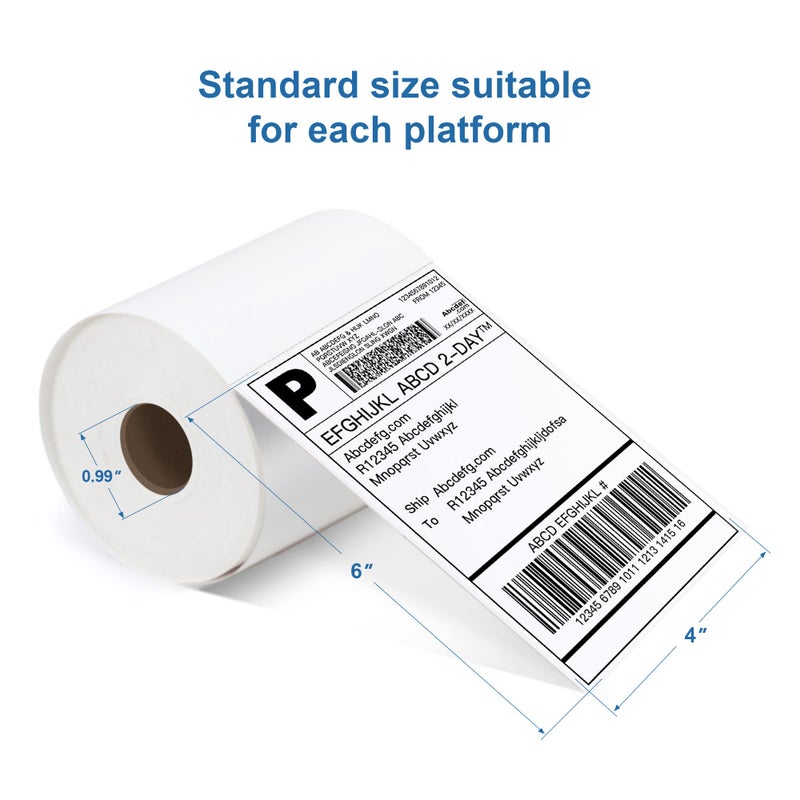 POLONO Genuine 4"x6" Direct Thermal Shipping Label, Perforated Postage Shipping Labels Compatible with POLONO PL60, PL70E and PL420 Label Printer, Permanent Adhesive, Commercial Grade, 220 Labels/Roll - Image 2