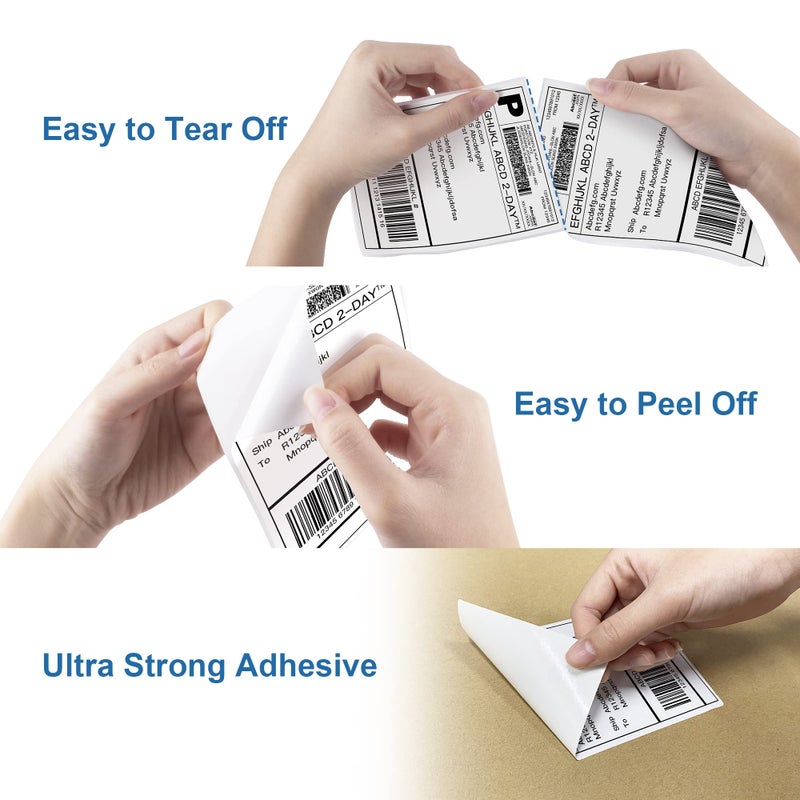 POLONO Genuine 4"x6" Direct Thermal Shipping Label, Perforated Postage Shipping Labels Compatible with POLONO PL60, PL70E and PL420 Label Printer, Permanent Adhesive, Commercial Grade, 220 Labels/Roll - Image 4
