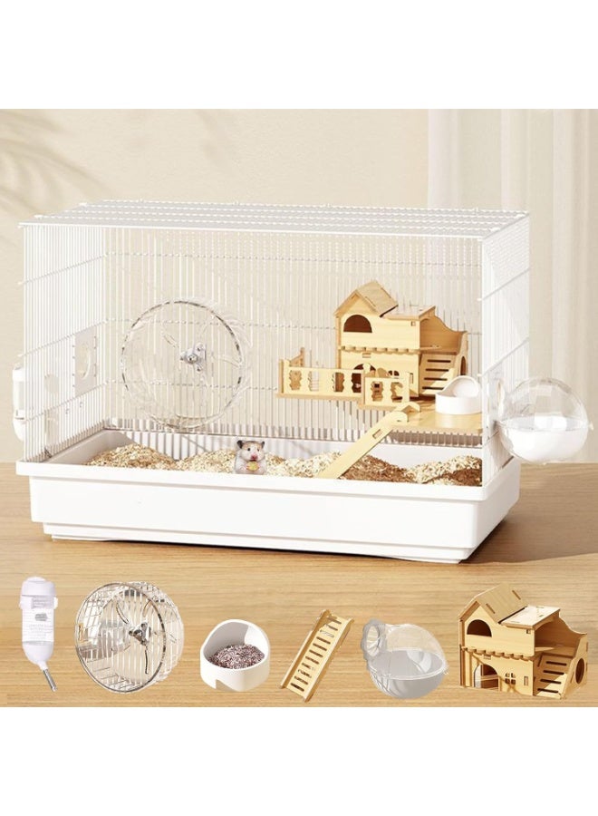 Saudi Select 8 in 1 Hamster Cage, Luxurious Hamster House with Full Viewing, 2-Layer DIY Small Pet Playpen Kennel with All Accessories, Habitat for Golden Bears, Hedgehogs, Gerbils 47x30x30cm - Image 1