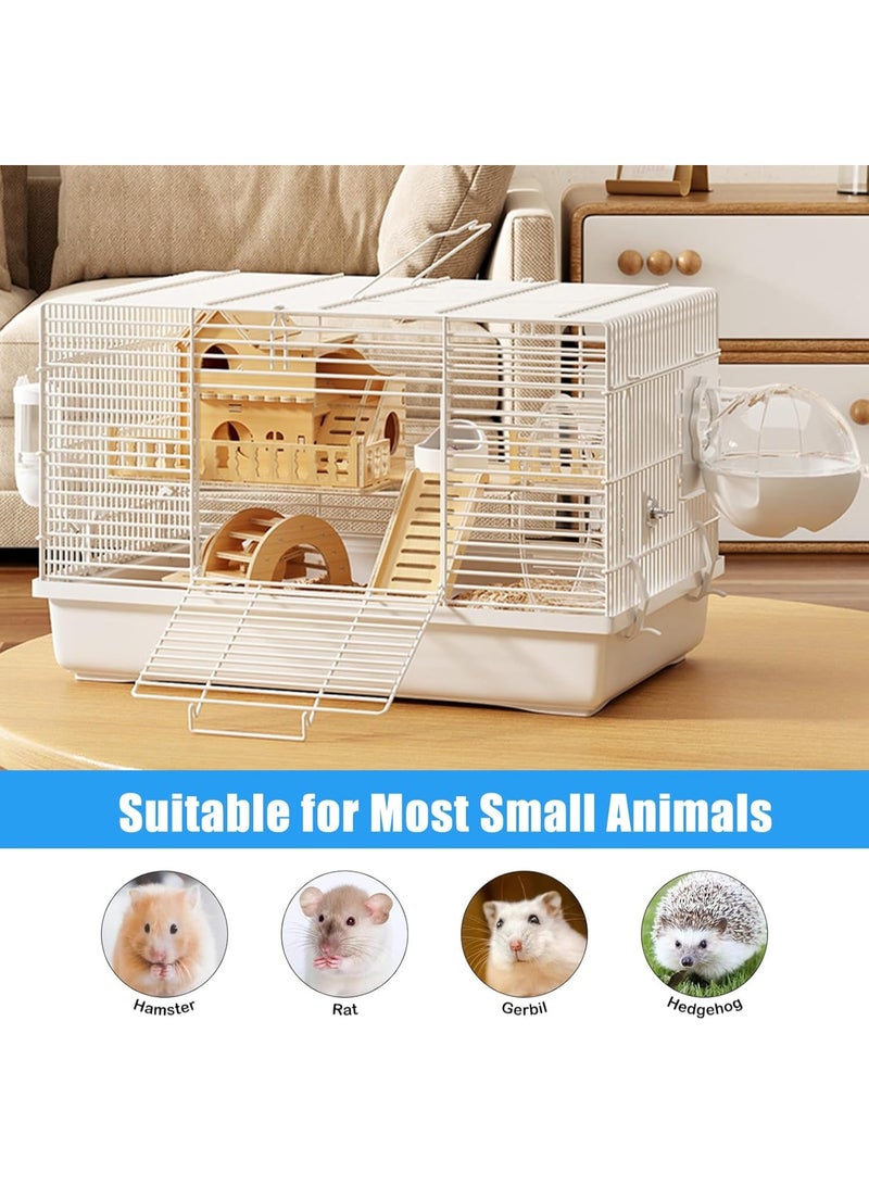 Saudi Select 8 in 1 Hamster Cage, Luxurious Hamster House with Full Viewing, 2-Layer DIY Small Pet Playpen Kennel with All Accessories, Habitat for Golden Bears, Hedgehogs, Gerbils 47x30x30cm - Image 3