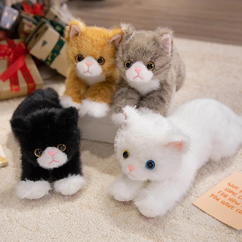 Y&D Realistic Cat Stuffed Animal Toy – Soft Plush Farm Cat for Kids, Lifelike Design, Cuddly & Huggable Plush Pet for Bedtime Comfort - Image 5