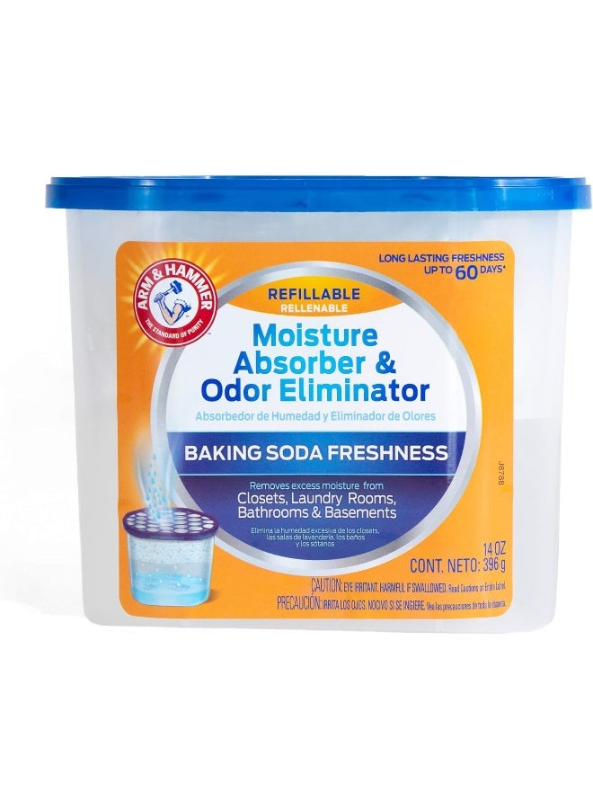 Arm & Hammer Fragrance Free Refillable Moisture Absorber and Odor Eliminator 14 oz. Tub - Image 1