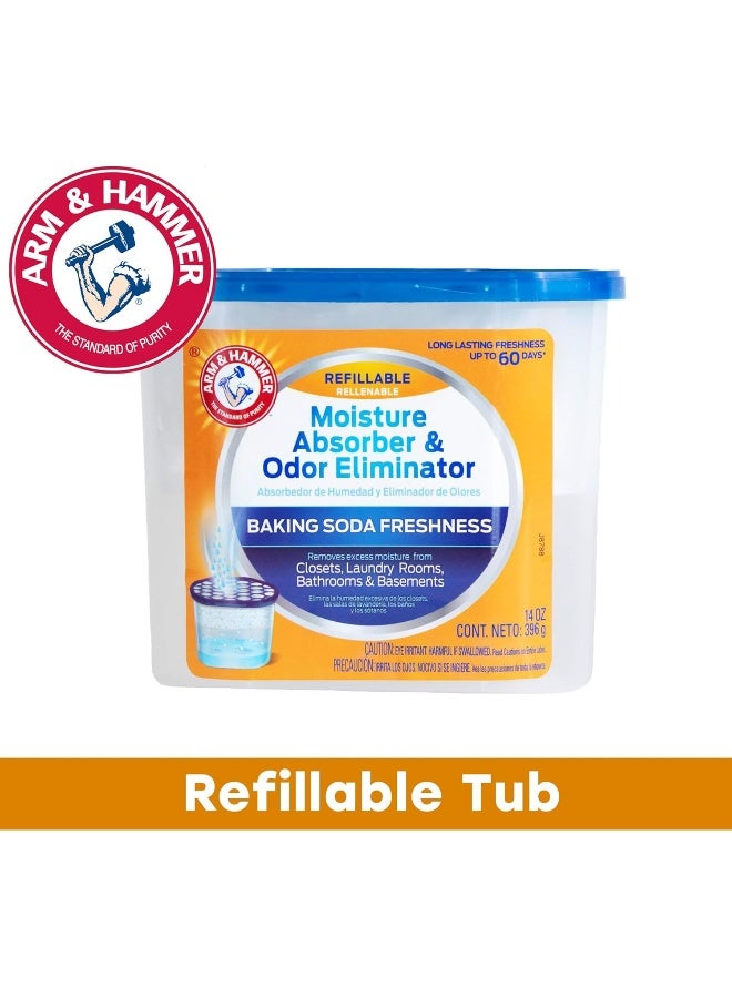 Arm & Hammer Fragrance Free Refillable Moisture Absorber and Odor Eliminator 14 oz. Tub - Image 2