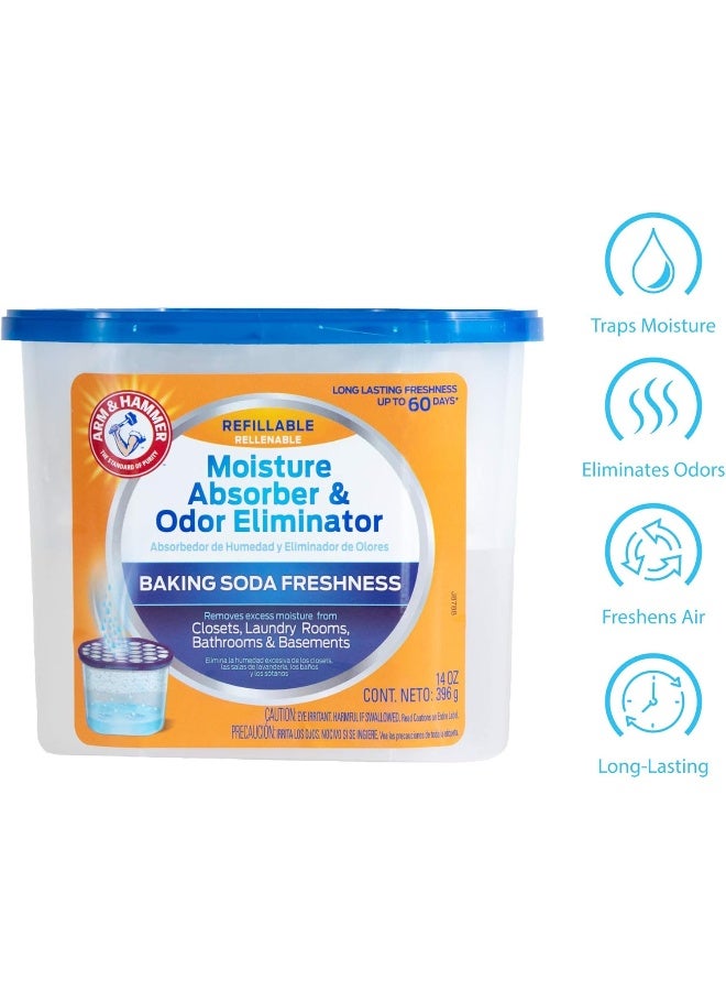 Arm & Hammer Fragrance Free Refillable Moisture Absorber and Odor Eliminator 14 oz. Tub - Image 5