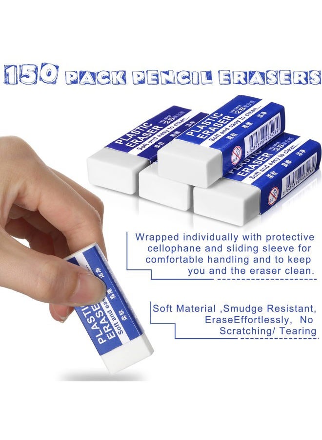 Yahenda 150 Pieces White Erasers Bulk Pencil Eraser Large Rubber Erasers Block Eraser Kids Erasers Art Erasers for Drawing, Classrooms, Teachers, Home, Classroom, Office, Art Class, and More - Image 3