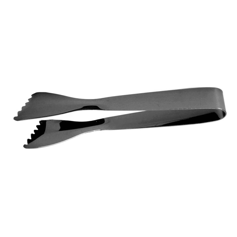 Black Plated Stainless Steel Ice Tongs Non Slip Kitchen Bar Tool - Image 4