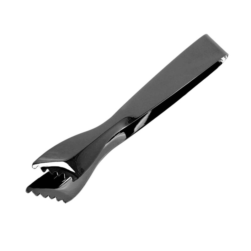 Black Plated Stainless Steel Ice Tongs Non Slip Kitchen Bar Tool - Image 5