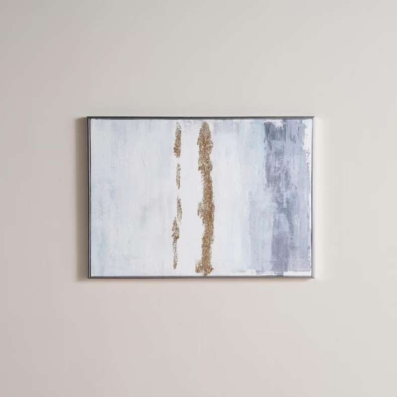 Pan Home Hand Painted Canvas Wall Art - Blue - Image 4