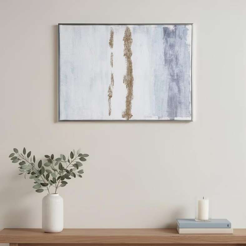 Pan Home Hand Painted Canvas Wall Art - Blue - Image 2