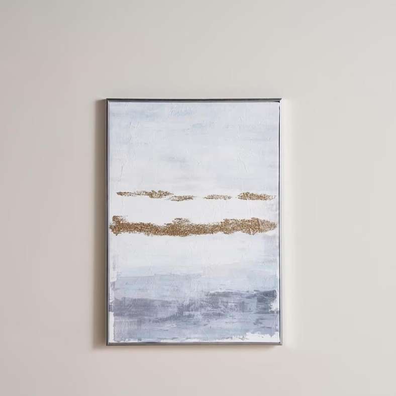 Pan Home Hand Painted Canvas Wall Art - Blue - Image 3