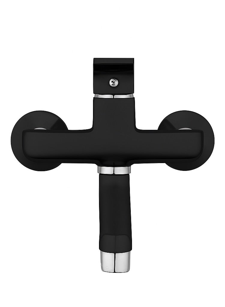 GS Rubinetterie Single Lever Wall Mounted Kitchen Sink Faucet Black Chrome - 2472BC - Image 2