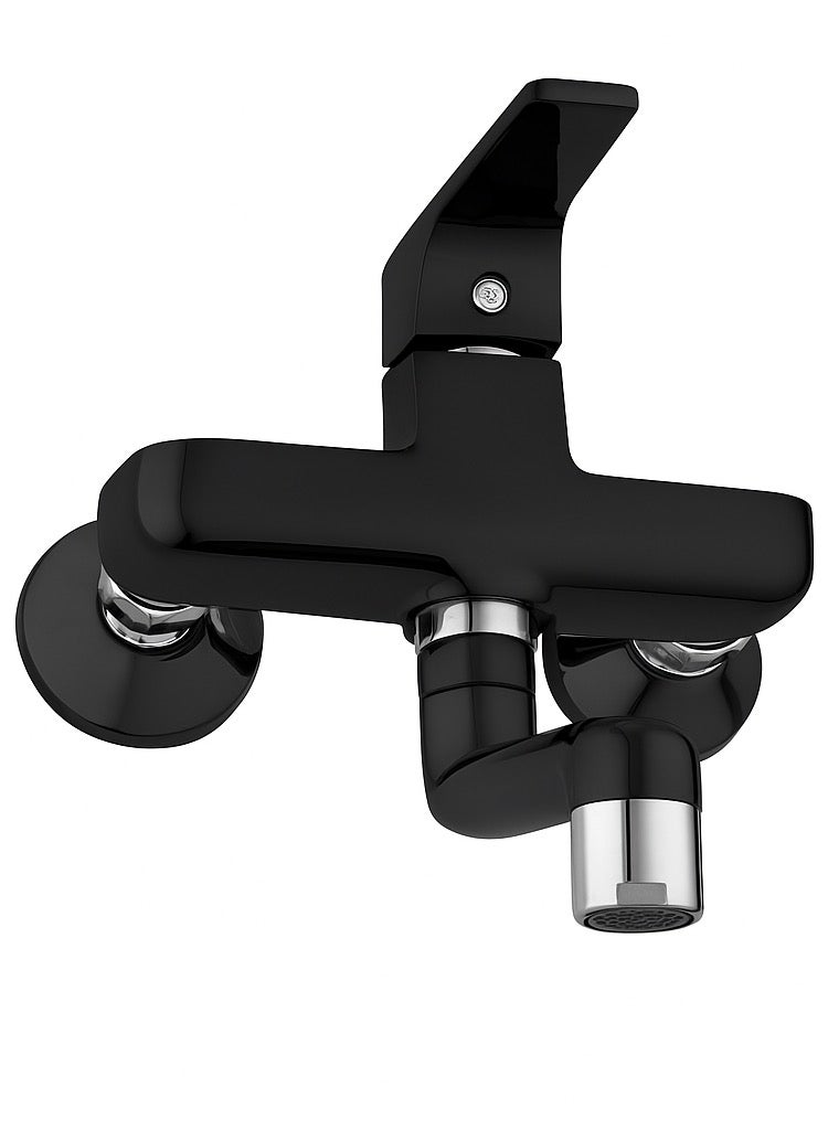 GS Rubinetterie Single Lever Wall Mounted Kitchen Sink Faucet Black Chrome - 2472BC - Image 3