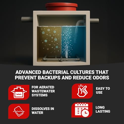 Roebic AOP Air-O-Paks for Aerated Septic Systems: Dissolves in Water, Degrades Grease, Proteins, Soaps, Chemicals - Four 8-Ounce Packets, 8 oz - Image 4