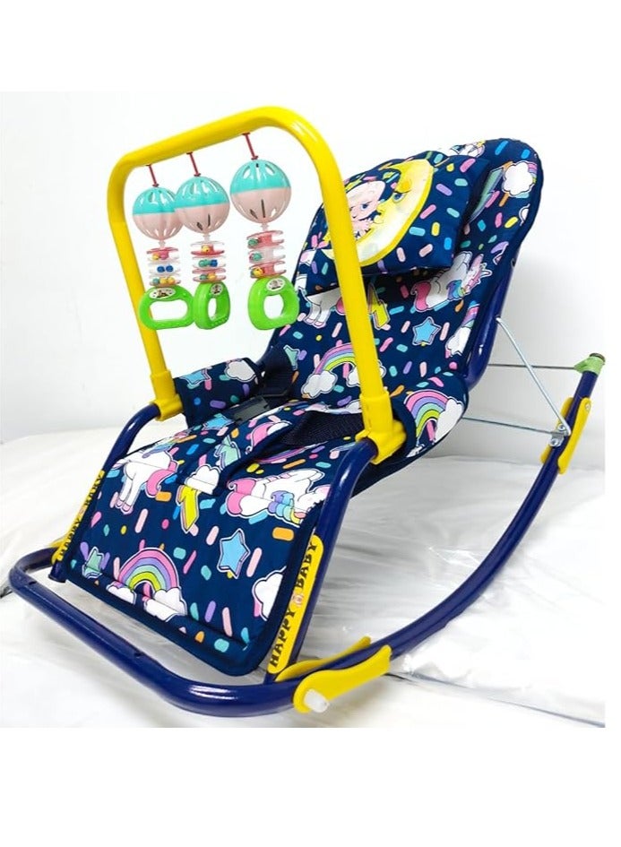 Children'S Rocking And Fixed Chair, Navy Blue Color  - Image 2