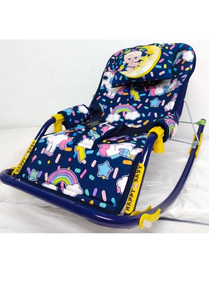 Children'S Rocking And Fixed Chair, Navy Blue Color  - Image 3